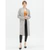 Cable Stitch Women’s Double Faced Open Front Cardigan – Contrast Colors Long Sleeve Sweater Coat with Pockets(Heather Grey)