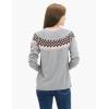 Cable Stitch Women’s Fair Isle Sweater – Classic Vintage Jacquard Long Sleeve Crewneck Pullover Top(Heather Grey)