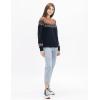 Cable Stitch Women’s Fair Isle Sweater – Classic Vintage Jacquard Long Sleeve Crewneck Pullover Top(Midnight)