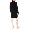 Cable Stitch Women’s Fisherman Stitch Sweater Dress – Mock Neck Long Sleeve Drop Shoulder Oversized Rib Knit Tunic Dress(Black)