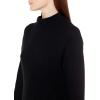 Cable Stitch Women’s Fisherman Stitch Sweater Dress – Mock Neck Long Sleeve Drop Shoulder Oversized Rib Knit Tunic Dress(Black)