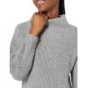 Cable Stitch Women’s Fisherman Stitch Sweater Dress – Mock Neck Long Sleeve Drop Shoulder Oversized Rib Knit Tunic Dress(Heather Grey)