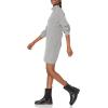 Cable Stitch Women’s Fisherman Stitch Sweater Dress – Mock Neck Long Sleeve Drop Shoulder Oversized Rib Knit Tunic Dress(Heather Grey)