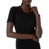 Cable Stitch Women’s Fit-and-Flare Knit Dress – Crewneck Short Sleeve Midi Sweater Dress(Black)