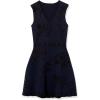 Cable Stitch Women’s Floral Jacquard Dress – V-Neck Sleeveless A-Line Flare Knee-Length Cocktail Sweater Knit Dress(Black/Navy)
