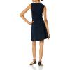 Cable Stitch Women’s Floral Jacquard Dress – V-Neck Sleeveless A-Line Flare Knee-Length Cocktail Sweater Knit Dress(Black/Navy)