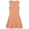 Cable Stitch Women’s Floral Jacquard Dress – V-Neck Sleeveless A-Line Flare Knee-Length Cocktail Sweater Knit Dress(Burnt Bronze)