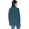 Cable Stitch Women’s Funnel Neck Oversized Sweater – Wide Cuff Long Sleeve Loose Fit Solid Color Pullover Top(Aegean Blue)