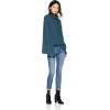 Cable Stitch Women’s Funnel Neck Oversized Sweater – Wide Cuff Long Sleeve Loose Fit Solid Color Pullover Top(Aegean Blue)
