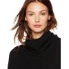 Cable Stitch Women’s Funnel Neck Oversized Sweater – Wide Cuff Long Sleeve Loose Fit Solid Color Pullover Top(Black)