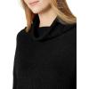 Cable Stitch Women’s Funnel Neck Oversized Sweater – Wide Cuff Long Sleeve Loose Fit Solid Color Pullover Top(Black)
