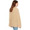 Cable Stitch Women’s Funnel Neck Oversized Sweater – Wide Cuff Long Sleeve Loose Fit Solid Color Pullover Top(Camel)