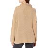 Cable Stitch Women’s Funnel Neck Oversized Sweater – Wide Cuff Long Sleeve Loose Fit Solid Color Pullover Top(Camel)