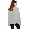 Cable Stitch Women’s Funnel Neck Oversized Sweater – Wide Cuff Long Sleeve Loose Fit Solid Color Pullover Top(Heather Grey)