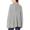 Cable Stitch Women’s Funnel Neck Oversized Sweater – Wide Cuff Long Sleeve Loose Fit Solid Color Pullover Top(Heather Grey)
