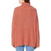Cable Stitch Women’s Funnel Neck Oversized Sweater – Wide Cuff Long Sleeve Loose Fit Solid Color Pullover Top(Rust)