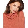 Cable Stitch Women’s Funnel Neck Oversized Sweater – Wide Cuff Long Sleeve Loose Fit Solid Color Pullover Top(Rust)