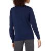 Cable Stitch Women’s Graphic Front Crewneck Sweater – Striped Heart Leopard Star Intarsia Print Long Sleeve Pullover Knit Top(Star-navy)