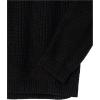 Cable Stitch Women’s Half Zip Cotton Pullover Sweater – Solid V-Neck Collar Loose Rib-Knit Long Sleeve Top(Black)
