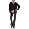 Cable Stitch Women’s Half Zip Cotton Pullover Sweater – Solid V-Neck Collar Loose Rib-Knit Long Sleeve Top(Black)