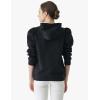 Cable Stitch Women’s Hooded Puff Shoulder Sweatshirt(Black)