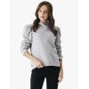 Cable Stitch Women’s Hooded Puff Shoulder Sweatshirt(Heather Grey)