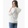 Cable Stitch Women’s Hooded Puff Shoulder Sweatshirt(Ivory)