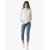 Cable Stitch Women’s Hooded Puff Shoulder Sweatshirt(Ivory)