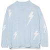 Cable Stitch Women’s Intarsia Sweater – Star, Lightning Bolt, Heart Graphics Long Sleeve Crewneck Pullover Top(Sky Blue/White Lightning Bolt)