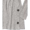 Cable Stitch Women’s Lightweight Long Sleeve Button Pullover Top(Marled Grey)