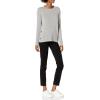 Cable Stitch Women’s Lightweight Long Sleeve Button Pullover Top(Marled Grey)