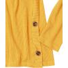 Cable Stitch Women’s Lightweight Long Sleeve Button Pullover Top(Mustard)