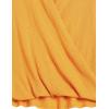 Cable Stitch Women’s Lightweight Long Sleeve Wrap High/Low Knit Top – V-Neck Wrap Front Pullover Sweater(Mustard)