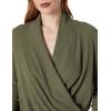 Cable Stitch Women’s Lightweight Long Sleeve Wrap High/Low Knit Top – V-Neck Wrap Front Pullover Sweater(Olive)