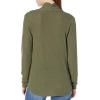 Cable Stitch Women’s Lightweight Long Sleeve Wrap High/Low Knit Top – V-Neck Wrap Front Pullover Sweater(Olive)