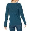 Cable Stitch Women’s Long Sleeve Chevron Cable Sweater – Crewneck Drop Shoulder Pointelle Cotton Solid Pullover Top(Aegean Blue)