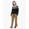 Cable Stitch Women’s Long Sleeve Nordic Fair Isle Turtleneck Pullover Sweater Top(Multi-black)