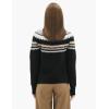 Cable Stitch Women’s Long Sleeve Nordic Fair Isle Turtleneck Pullover Sweater Top(Multi-black)