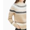 Cable Stitch Women’s Long Sleeve Nordic Fair Isle Turtleneck Pullover Sweater Top(Multi-camel)