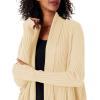 Cable Stitch Women’s Long-Sleeve Rib-Knit Cardigan with Thumbhole - Open Front Oversized Loose Sweater Coat(Warm Ivory)