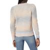 Cable Stitch Women’s Marled Puff Sleeve Cardigan – V-Neck Button Front Space-Dyed Cropped Long Sleeve Sweater Cover-Up(Dawn Ombre)