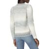 Cable Stitch Women’s Marled Puff Sleeve Cardigan – V-Neck Button Front Space-Dyed Cropped Long Sleeve Sweater Cover-Up(Grey Ombre)