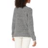 Cable Stitch Women’s Marled Raglan Crewneck Sweater – Fisherman Stitch Contrast Tipping Long Sleeve Pullover Knit Top(Marled Grey)
