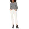 Cable Stitch Women’s Marled Raglan Crewneck Sweater – Fisherman Stitch Contrast Tipping Long Sleeve Pullover Knit Top(Marled Grey)