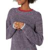 Cable Stitch Women’s Marled Raglan Crewneck Sweater – Fisherman Stitch Contrast Tipping Long Sleeve Pullover Knit Top(Marled Navy)