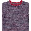 Cable Stitch Women’s Marled Raglan Crewneck Sweater – Fisherman Stitch Contrast Tipping Long Sleeve Pullover Knit Top(Marled Navy)