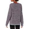 Cable Stitch Women’s Marled Raglan Crewneck Sweater – Fisherman Stitch Contrast Tipping Long Sleeve Pullover Knit Top(Marled Navy)
