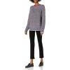 Cable Stitch Women’s Marled Raglan Crewneck Sweater – Fisherman Stitch Contrast Tipping Long Sleeve Pullover Knit Top(Marled Navy)