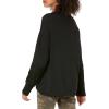 Cable Stitch Women’s Mixed Stitch Long-Sleeve Oversized Sweater – Soft Crewneck Slouchy Casual Pullover Top(Black)
