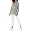 Cable Stitch Women’s Mixed Stitch Long-Sleeve Oversized Sweater – Soft Crewneck Slouchy Casual Pullover Top(Heather Grey)